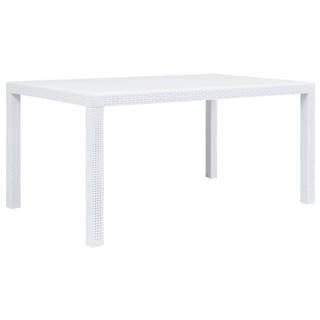 Vidaxl  Záhradný stôl biely 150x90x72 cm plastový s ratanovým vzhľadom značky Vidaxl