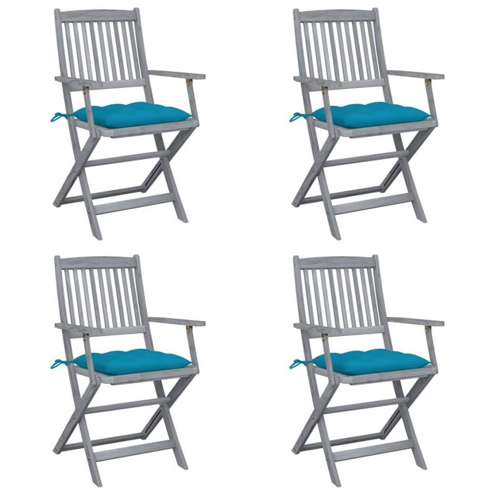 Vidaxl  Skladacie vonkajšie stoličky s podložkami 4 ks akáciový masív značky Vidaxl
