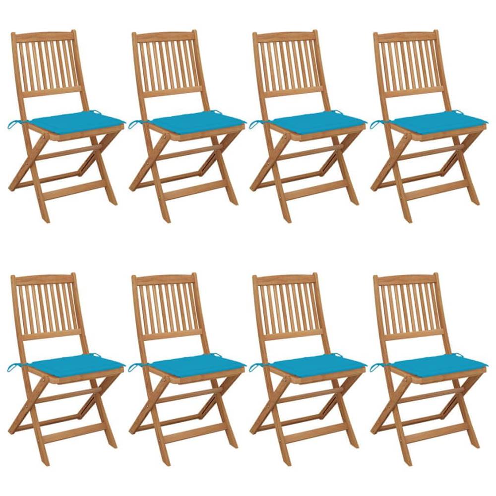 Vidaxl  Skladacie záhradné stoličky 8 ks so sedákmi akáciový masív značky Vidaxl