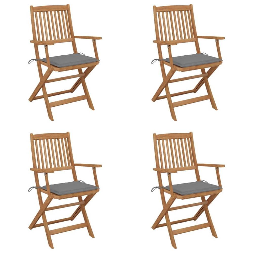 Vidaxl  Skladacie záhradné stoličky s podložkami 4 ks akáciový masív značky Vidaxl