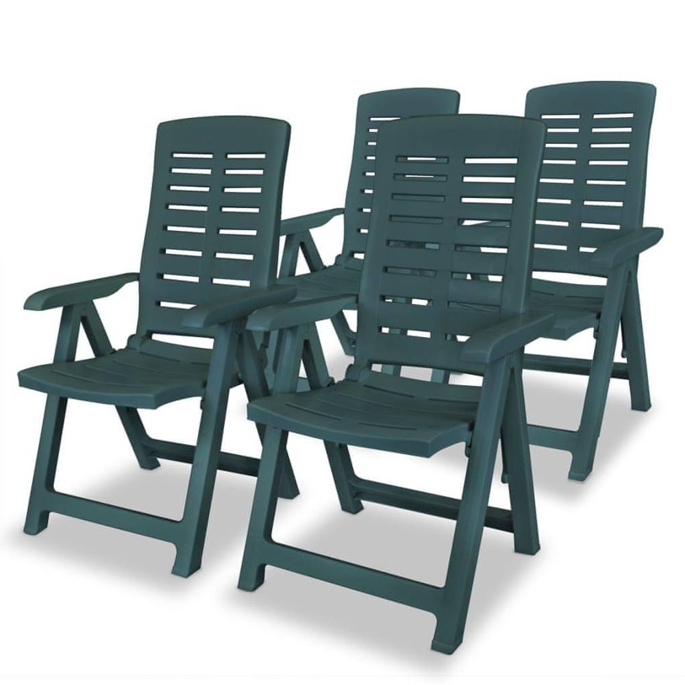 Vidaxl  Sklápacie záhradné stoličky 4 ks,  plast,  zelené značky Vidaxl