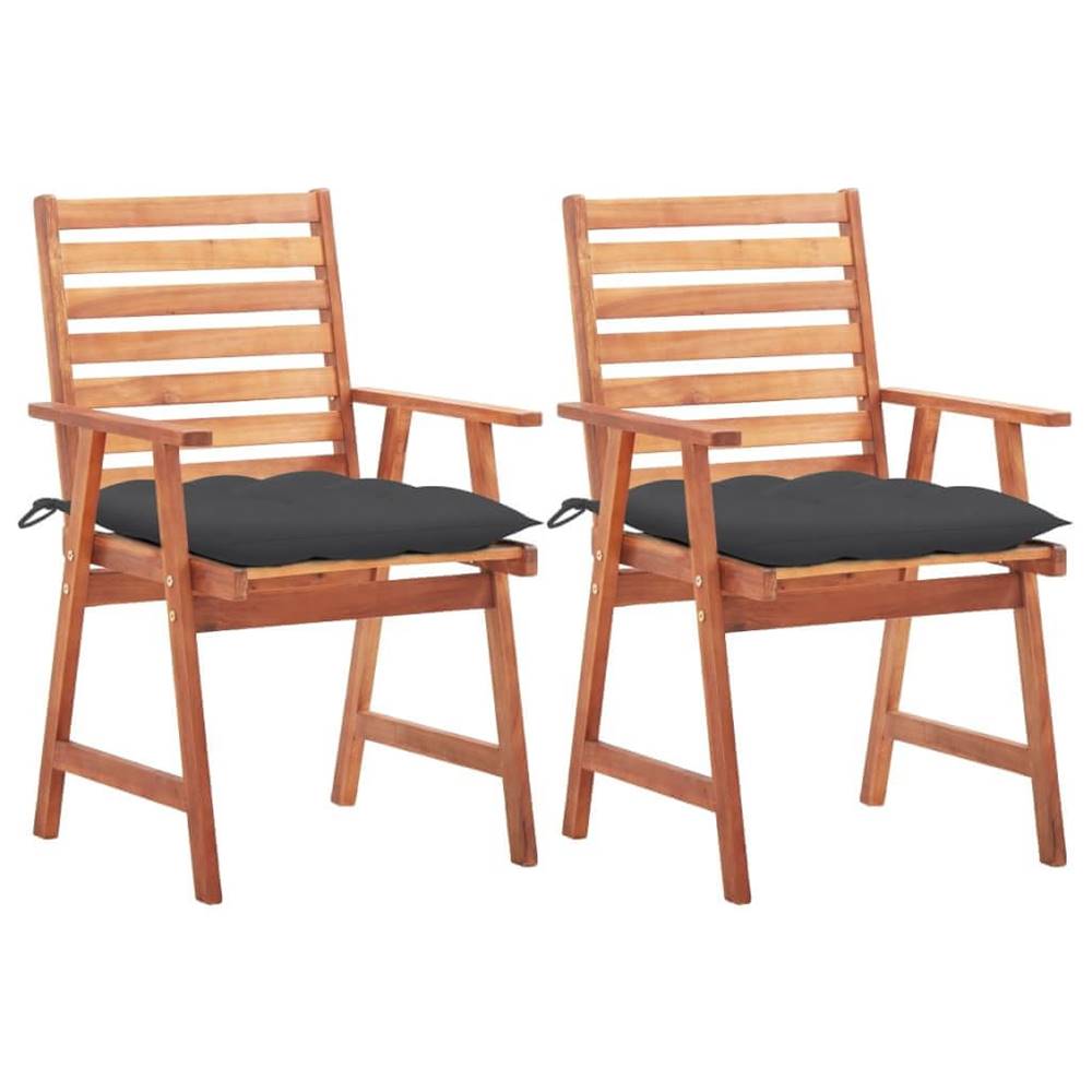 Vidaxl  Vonkajšie jedálenské stoličky s podložkami 2 ks masívna akácia značky Vidaxl