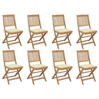 Petromila   Skladacie vonkajšie stoličky s podložkami 8 ks akáciový masív značky Petromila