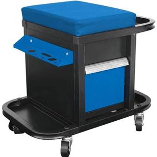 shumee DEF'PRO Pracovný stôl / mobilný dielenský vozík s úložným priestorom na náradie 50x45x36 cm modro-čierny