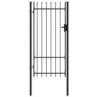 Vidaxl  Jednokrídlová plotová brána s hrotmi,  oceľ 1x2 m,  čierna značky Vidaxl