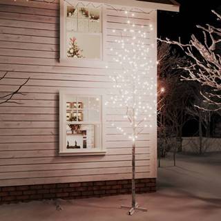 Vidaxl LED strom s dizajnom bielej brezy 672 teplých bielych LED 400cm