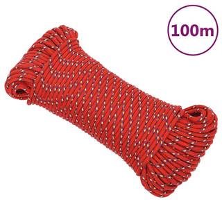 Vidaxl Lodné lano červené 4 mm 100 m polypropylén