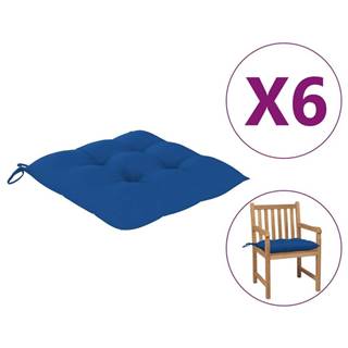 Vidaxl Podložky na stoličku 6 ks,  modré 50x50x7 cm,  látka