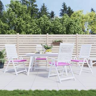 Vidaxl Podložky na záhradné stoličky 4 ks ružové 50x50x3 cm látka