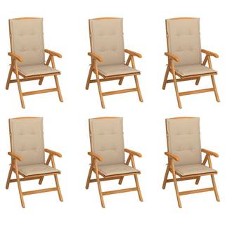 Vidaxl  Sklápacie záhradné stoličky s podložkami 6 ks tíkový masív značky Vidaxl