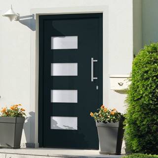 Vidaxl Vchodové dvere,  hliník a PVC,  antracit,  100x200 cm