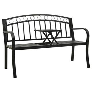 Vidaxl  Záhradná lavička so stolíkom 125 cm oceľ čierna značky Vidaxl