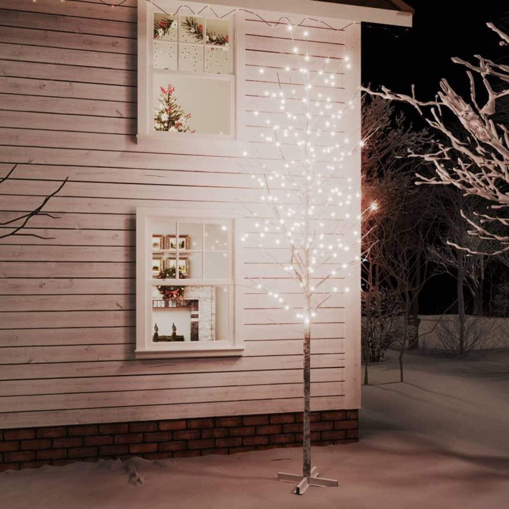 Vidaxl  LED strom s dizajnom bielej brezy 672 teplých bielych LED 400cm značky Vidaxl