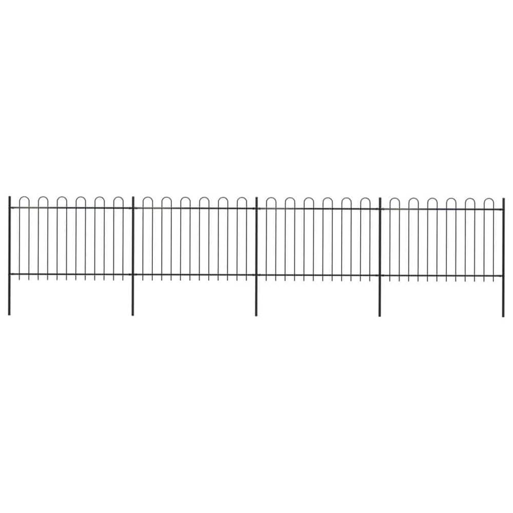 Vidaxl  Záhradný plot s oblúkovým zakončením,  oceľ 6, 8x1, 2 m,  čierny značky Vidaxl