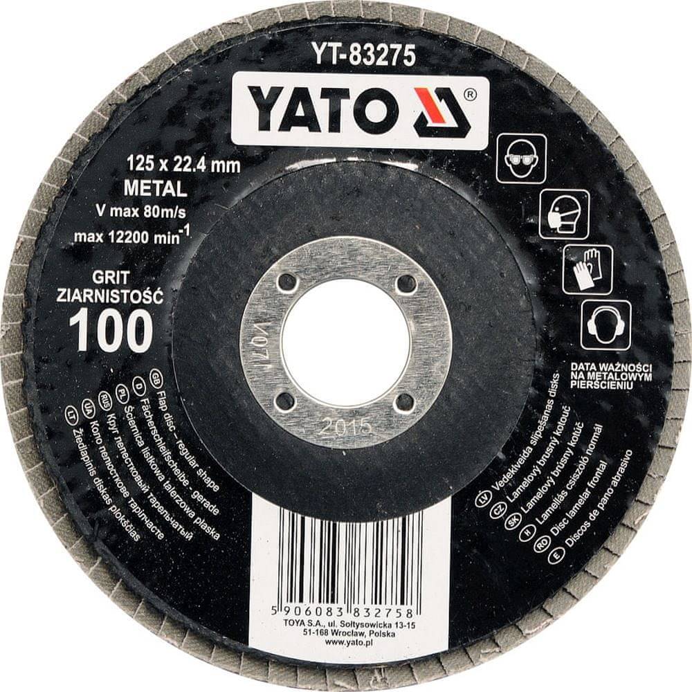 YATO  Kotúč lamelový brúsny na kov 125x22,  4mm P60 značky YATO