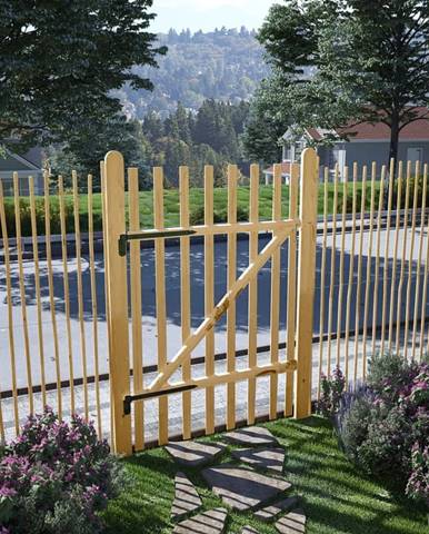 Vidaxl Jednokrídlová brána,  lieskové drevo,  100x150 cm