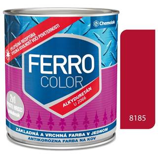 Chemolak  Ferro Color U2066 8185 tmavočervená 0, 75l pololesk - základná a vrchná farba na kov značky Chemolak