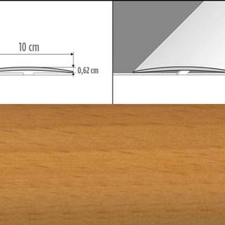 Effector Prechodové lišty A72 - SAMOLEPIACE šírka 10 x výška 0, 62 x dĺžka 200 cm - buk