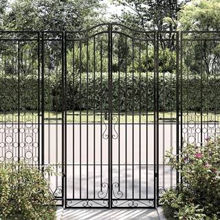 Petromila vidaXL Záhradná brána čierna 121x8x180 cm kované železo