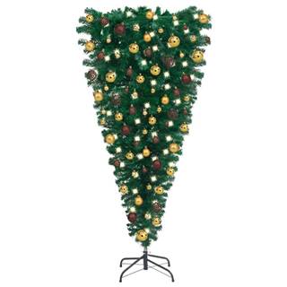 Vidaxl  Obrátený umelý vianočný stromček s LED a súpravou gulí 180 cm značky Vidaxl