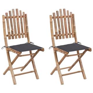 Vidaxl  Skladacie záhradné stoličky s podložkami 2 ks bambus značky Vidaxl