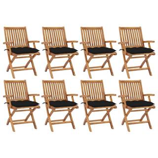 Vidaxl  Skladacie záhradné stoličky s podložkami 8 ks tíkový masív značky Vidaxl