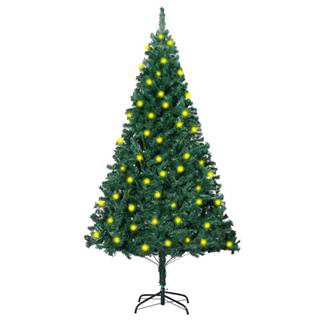 Vidaxl Umelý vianočný stromček s LED a hustými vetvičkami zelený 150cm
