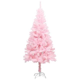 Vidaxl Umelý vianočný stromček s podstavcom,  ružový 210 cm,  PVC