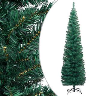 Vidaxl Úzky umelý vianočný stromček s podstavcom,  zelený 240 cm,  PVC