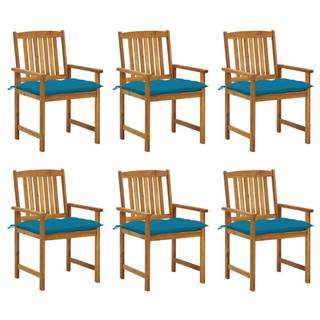 Vidaxl  Záhradné stoličky s vankúšmi,  6 ks,  masívne akáciové drevo značky Vidaxl