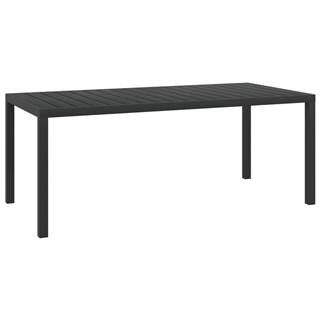 Vidaxl Záhradný stôl,  čierny 185x90x74 cm,  hliník a WPC