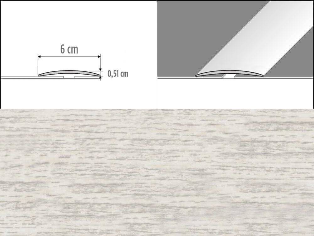 Effector  Prechodové lišty A70 - SAMOLEPIACE šírka 6 x výška 0, 51 x dĺžka 100 cm - dub wanilia značky Effector