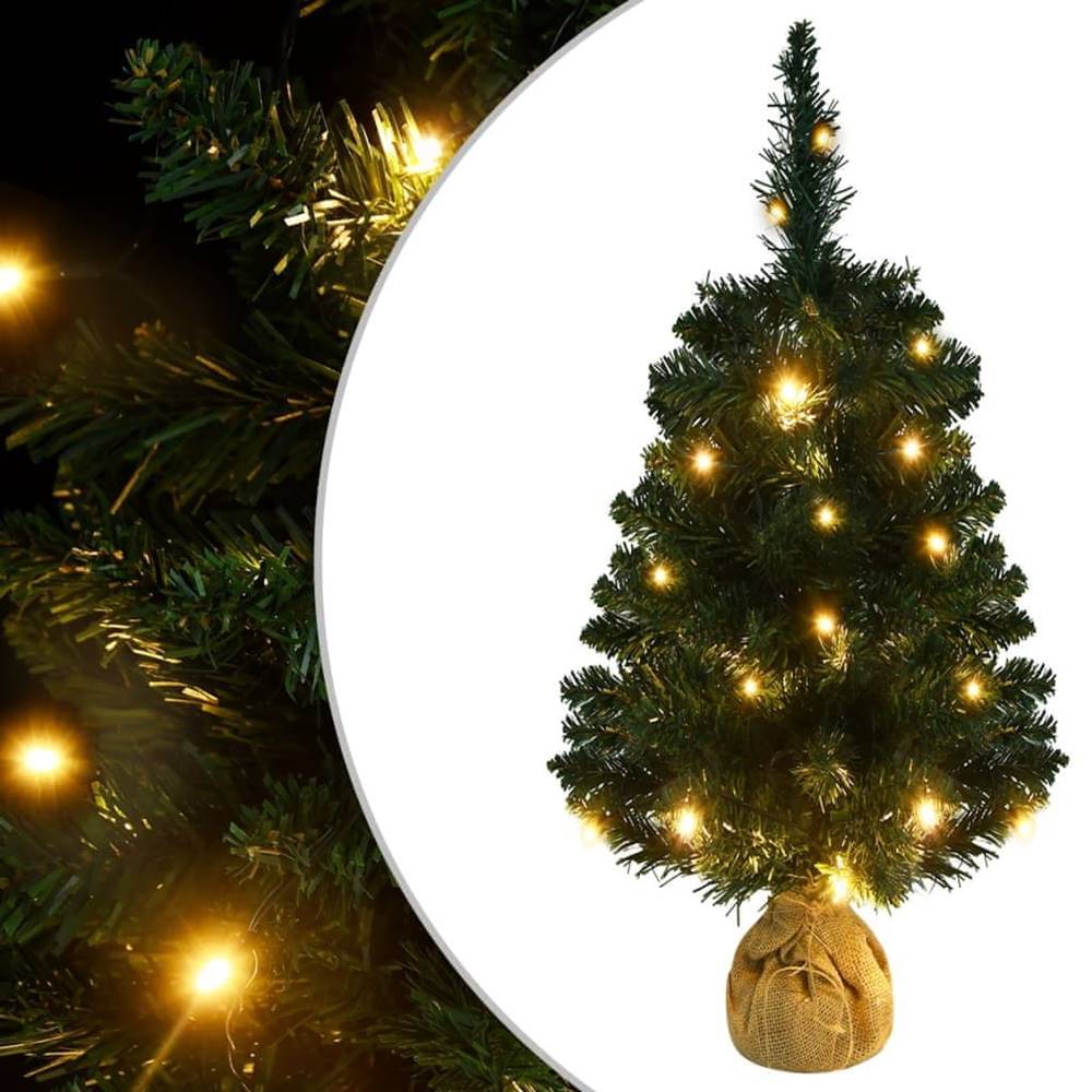 Vidaxl  Umelý vianočný stromček s podstavcom a LED zelený 90 cm PVC značky Vidaxl