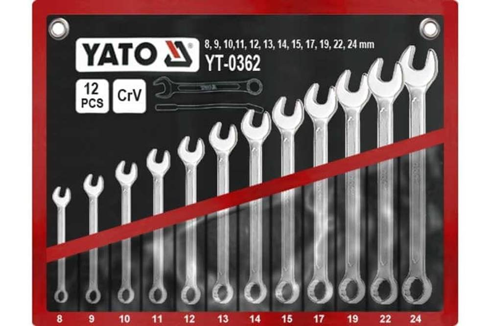 YATO  Kľúče očkoploché sada 12 kusov 8-24mm CrV Yato značky YATO