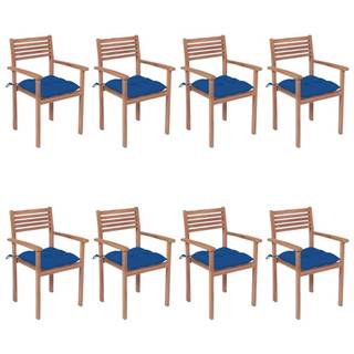 Petromila   Stohovateľné záhradné stoličky s podložkami 8 ks tíkový masív značky Petromila