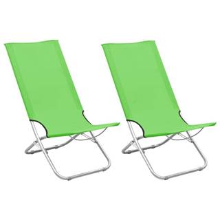 Vidaxl  Skladacie plážové stoličky 2 ks zelené látka značky Vidaxl
