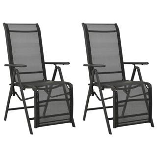 Vidaxl  Sklápacie záhradné stoličky 2 ks hliník a textilén čierne značky Vidaxl