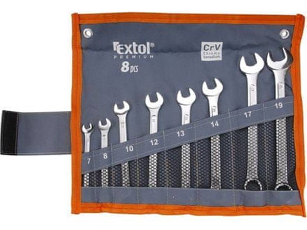 Extol Premium  Kľúče očkoploché (6319) 8-dielna sada,  7-19mm,  CrV značky Extol Premium