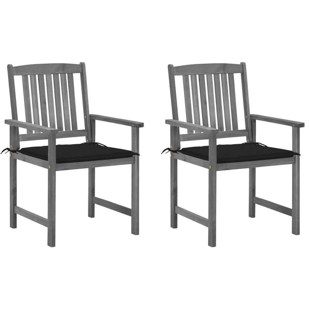Vidaxl  Režisérske stoličky s podložkami 2 ks sivé masívne akáciové drevo značky Vidaxl