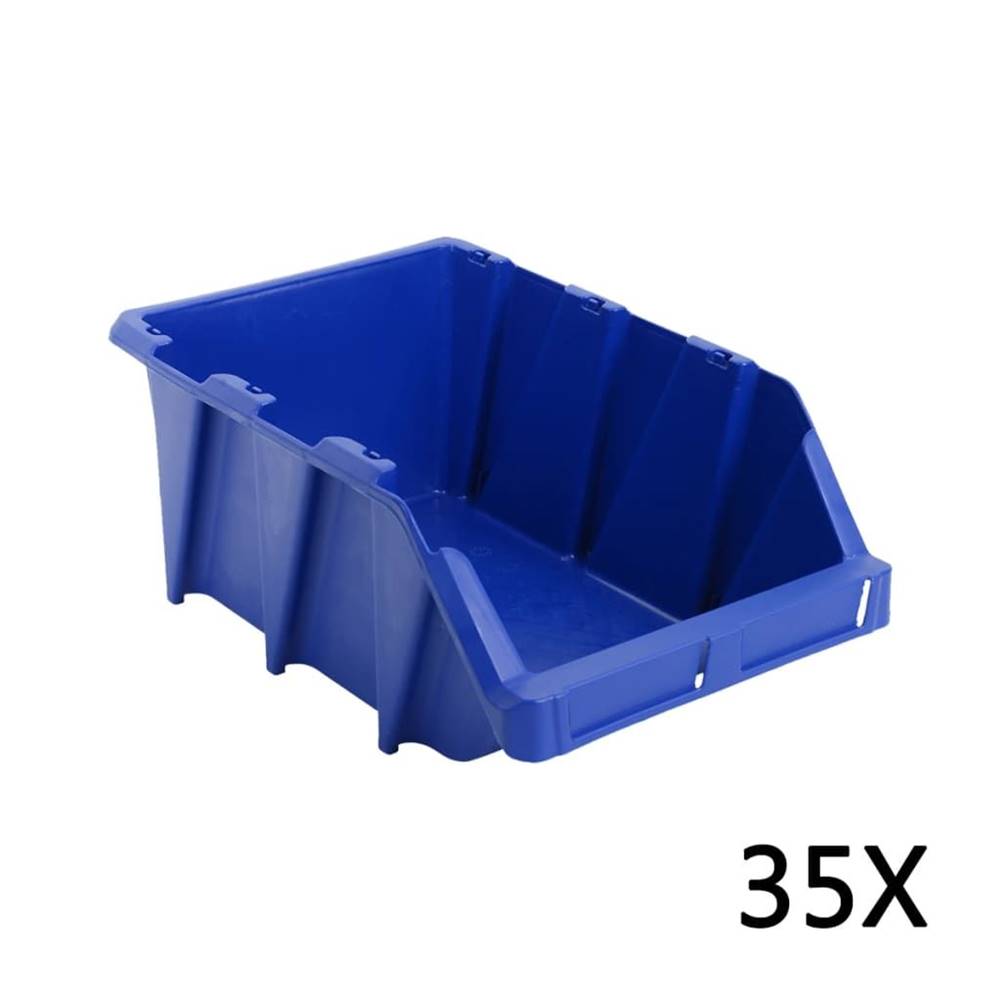 Vidaxl  Stohovateľné úložné boxy 35 ks,  218x360x156 mm,  modré značky Vidaxl