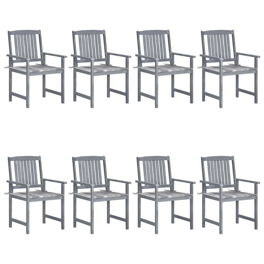 Vidaxl  Záhradné stoličky s podložkami 8 ks akáciový masív sivé značky Vidaxl
