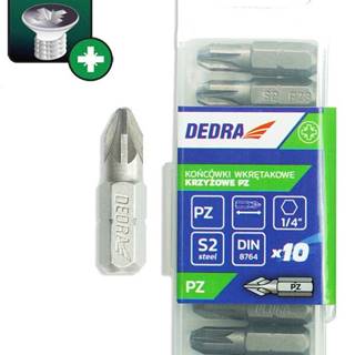 Dedra  Skrutkové bity Pozidriv PZ3x25mm, 10ks plastové puzdro - 18A01PZ30-10 značky Dedra