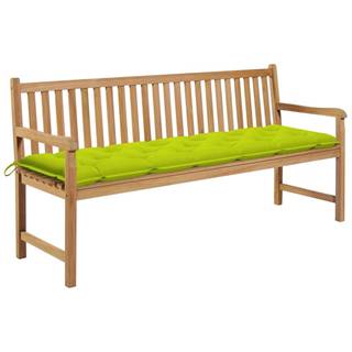 Vidaxl Záhradná lavička,  jasnozelená podložka 175 cm,  tíkový masív