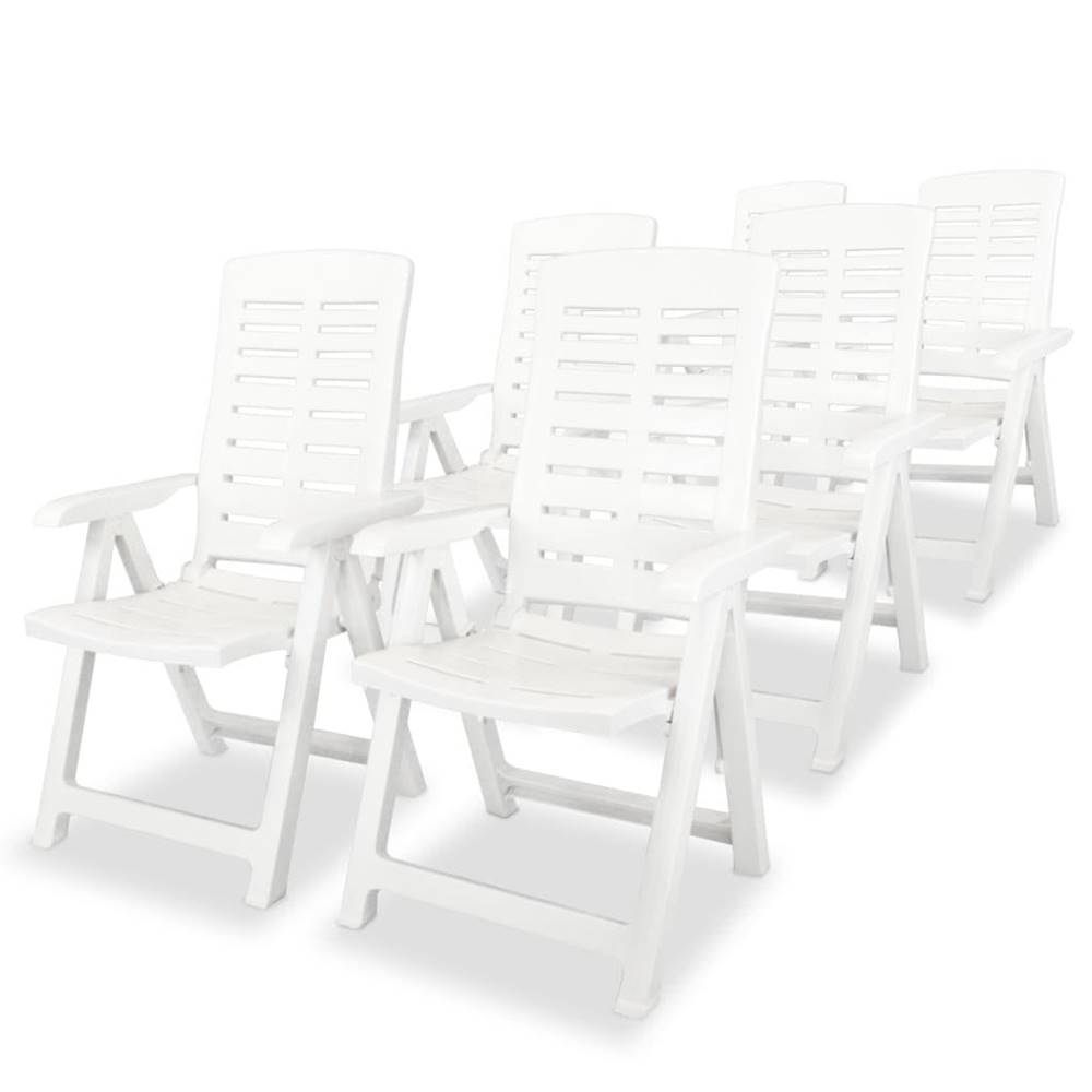 Vidaxl  Sklápacie záhradné stoličky 6 ks,  plast,  biele značky Vidaxl