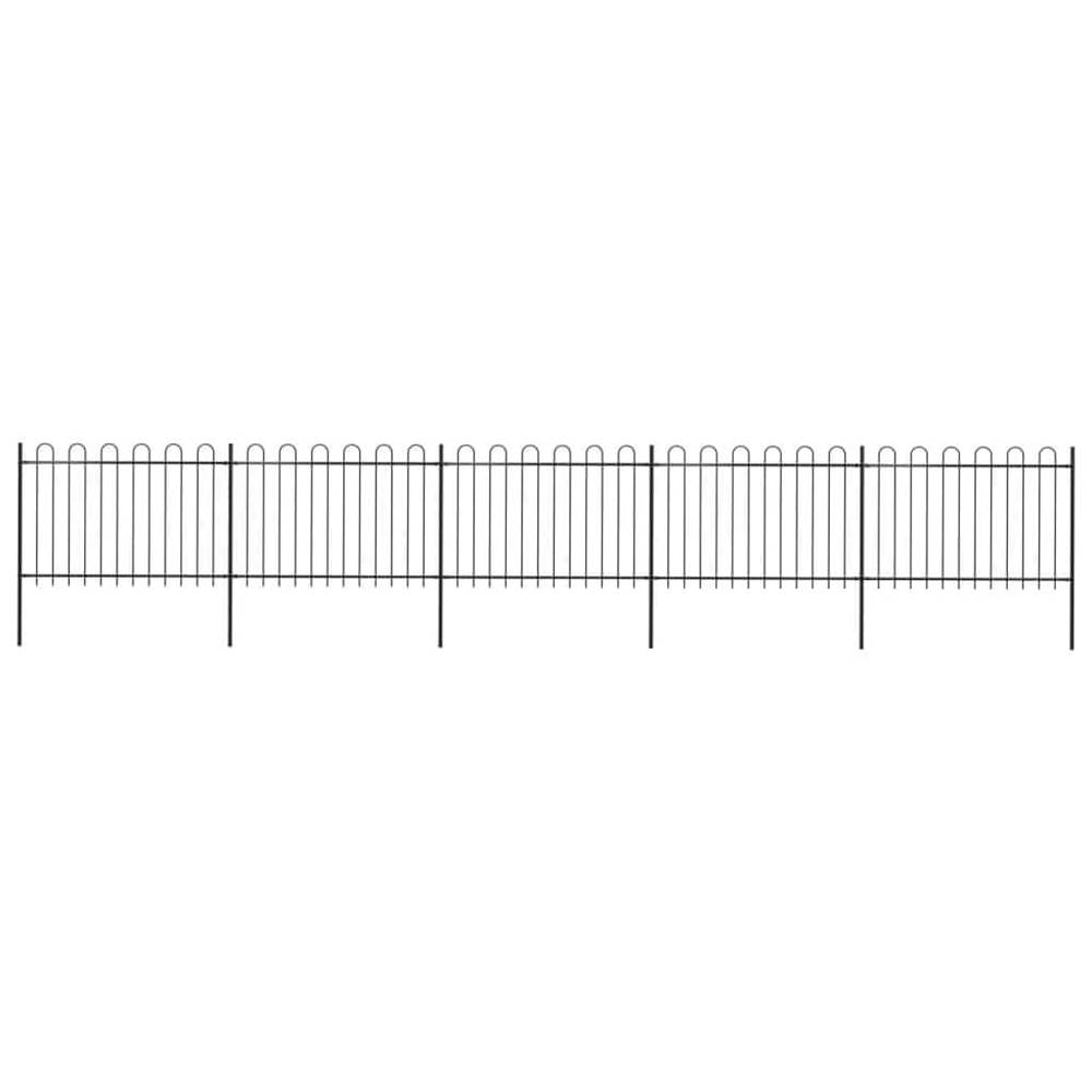 Vidaxl  Záhradný plot s oblúkovým zakončením,  oceľ 8, 5x1, 2 m,  čierny značky Vidaxl