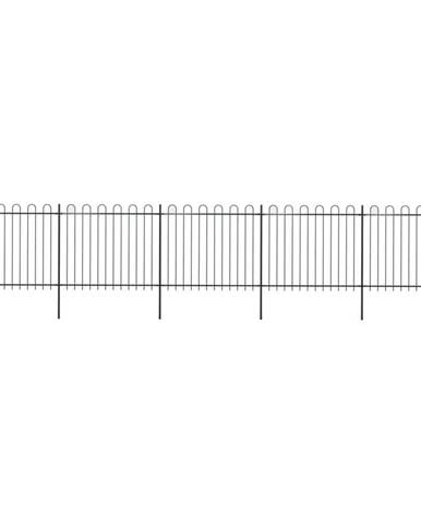 Vidaxl Záhradný plot s oblúkovým zakončením,  oceľ 8, 5x1, 5 m,  čierny