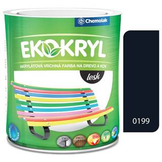 Chemolak Ekokryl Lesk V2062 0199 čierna 0, 6l - vrchná akrylátová farba na drevo a kov