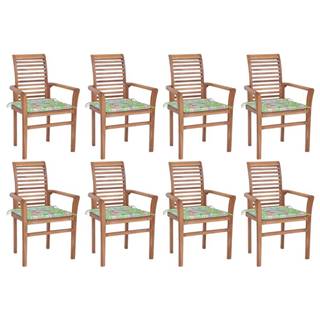 Vidaxl  Jedálenské stoličky 8 ks listové podložky tíkový masív značky Vidaxl