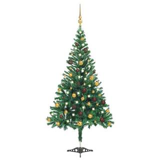 Vidaxl  Umelý vianočný stromček s LED a sadou gulí 210 cm 910 vetvičiek značky Vidaxl