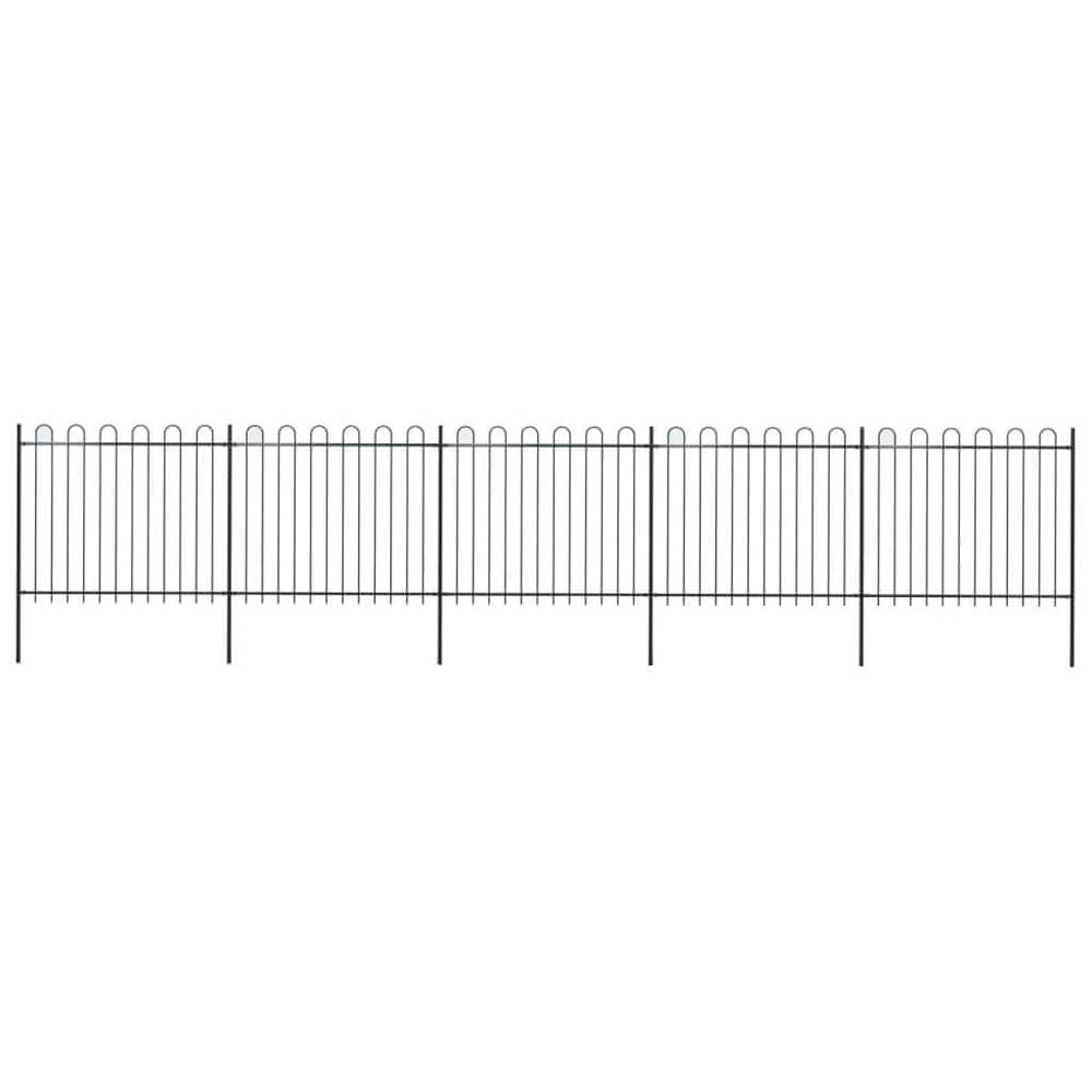 Vidaxl  Záhradný plot s oblúkovým zakončením,  oceľ 8, 5x1, 5 m,  čierny značky Vidaxl